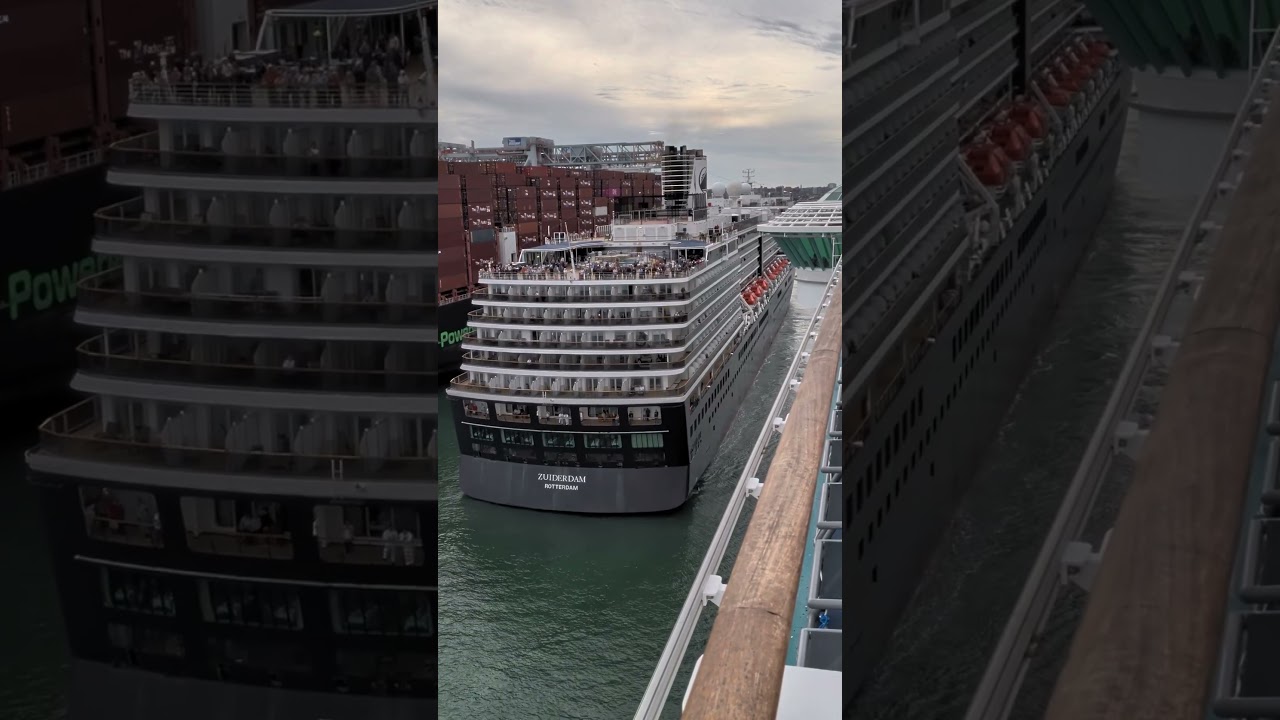 Holland America Zuiderdam backing out of Boston Cruise Port