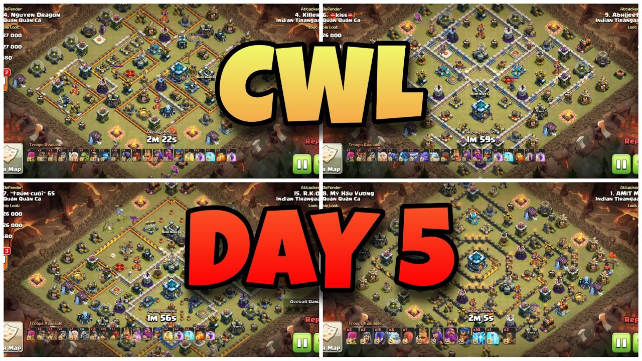 Clan War League Insane Attacks ! CWL Day 5 | Clash of Clans