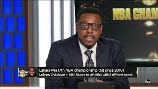 PAUL PIERCE ADMIT THAT LEBRON JAMES IS THE GOAT BEHIND MJ AFTER WINNING CHAMPIONSHIP WITH THE LAKERS