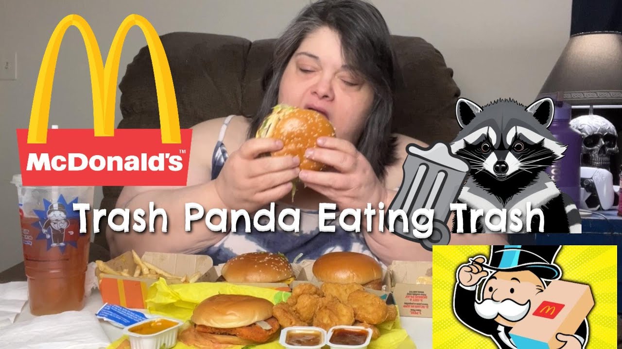 Trash Panda Eating Trash McDonald's Goblin Monopoly Feast No Makeup No Filters Pre-Recorded Mukbang