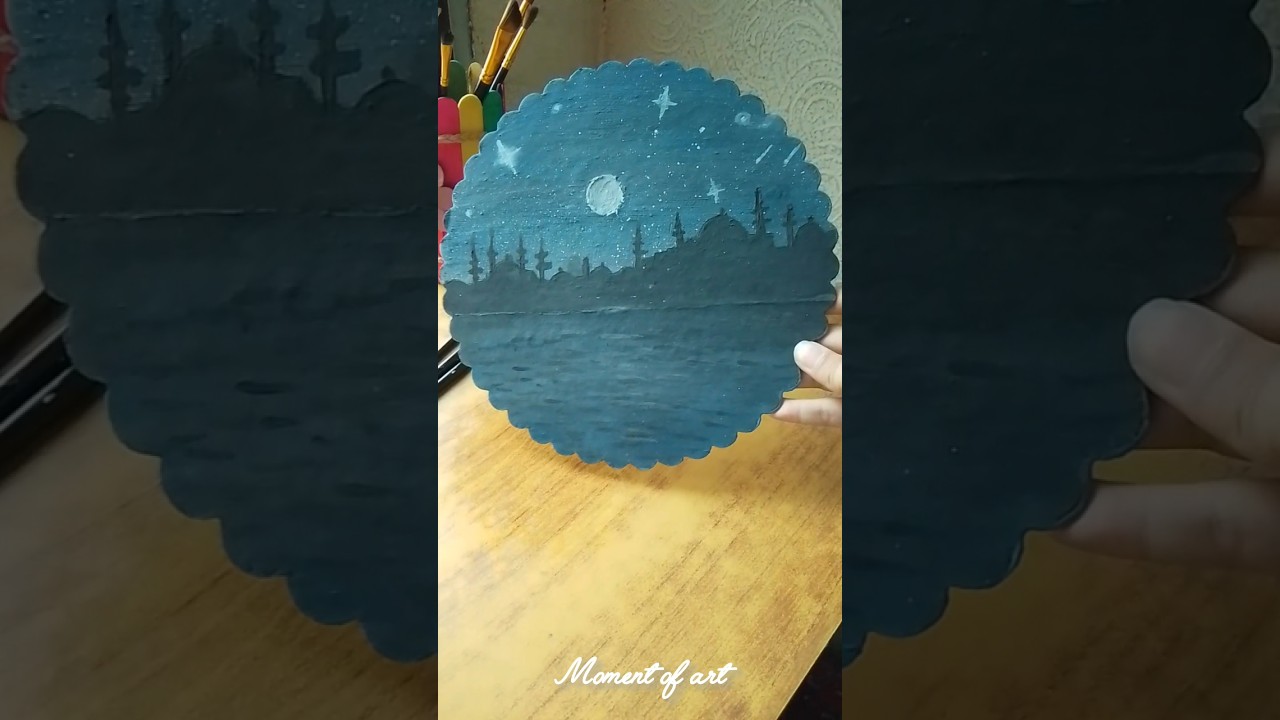 Night sky mosque painting /acrylic painting ideas for beginners