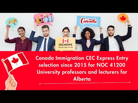 CEC Express Entry selection since 2015 for NOC 41200 University professors and lecturers for Alberta