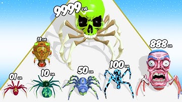 Spider Evolution Runner Game - Level Up Spider Max Level ASMR Gameplay