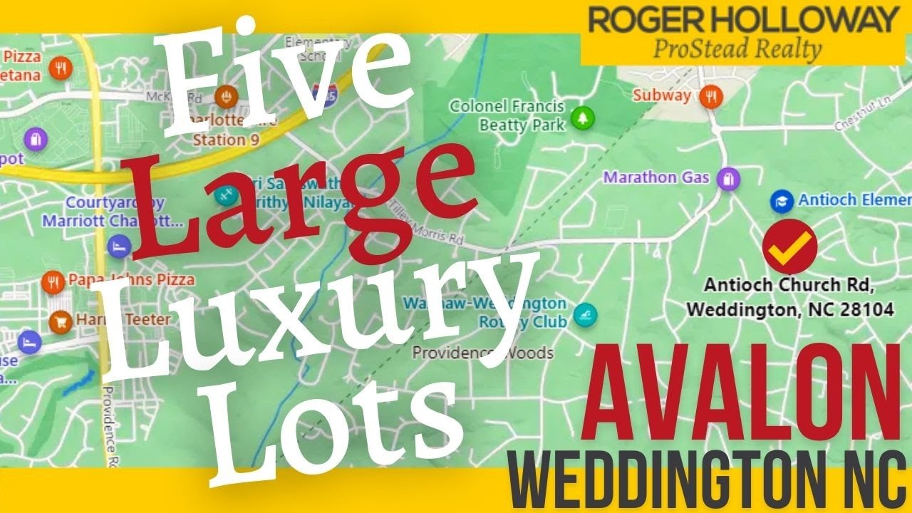 Weddington NC Luxury Large Lots in AVALON, near Charlotte - YouTube