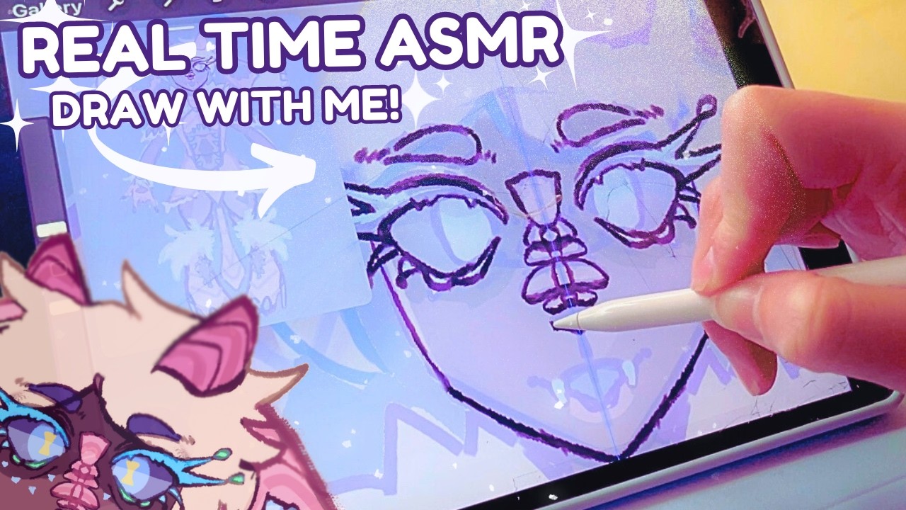 draw with me 🌷 procreate lineart ASMR [real time process & chill lofi ...