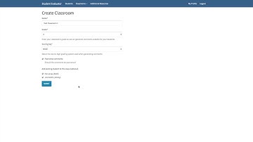 Creating Classrooms Tutorial - Student Evaluator