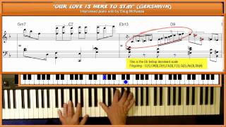 'Our Love is Here To Stay' (Gershwin) - jazz piano tutorial chords