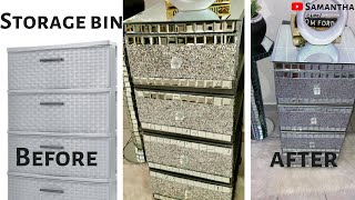 The Most Amazing Way To GLAM Up Some Plastic Storage Bin | Home Improvement D.I.Y