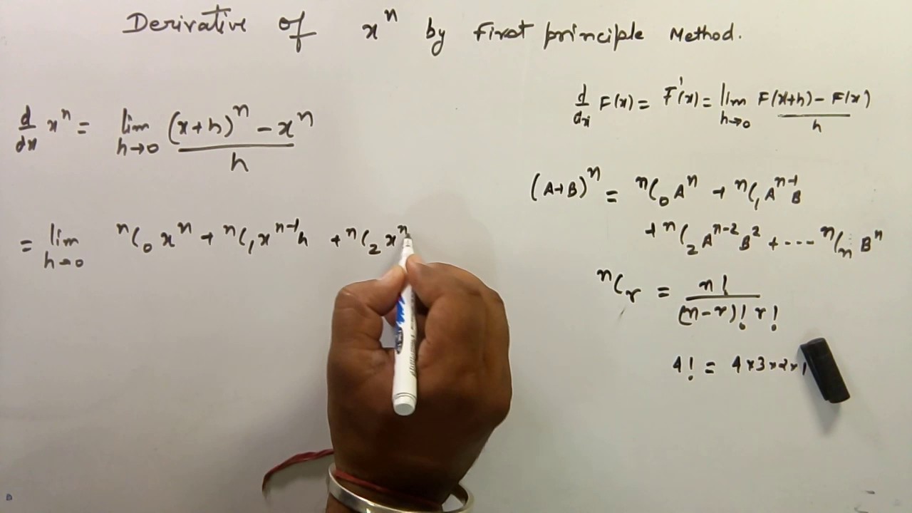 Derivative of x power n by first principle  method