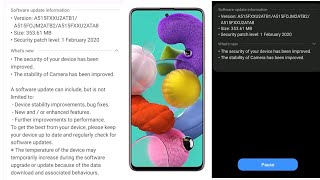 Galaxy a51 february software update samsung 2020 got with security
patch level. galaxy...