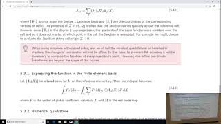 Finite element tutorial 5.3.3: Implementing integration.