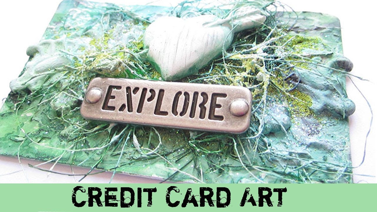 DIY Mixed Media Altered Credit Card Art card making happy birthday