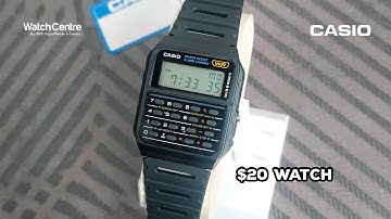 Calculator Watch CA-53W-1CR by #casio in Black Square Dial Time Settings & Unboxing Video