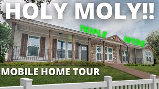 BASICALLY 3 SINGLE WIDES PUT TOGETHER! MASSIVE triple wide mobile home! Home Tour