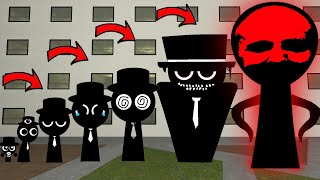 All the Sizes Of Nightmare Sprunki Black want me to help them in Gmod