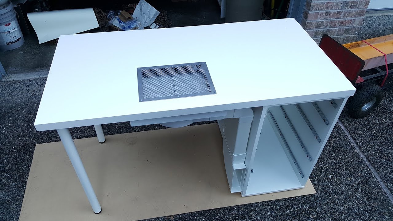 Ikea Desk Converted Into A Manicure Table With Fan Youtube