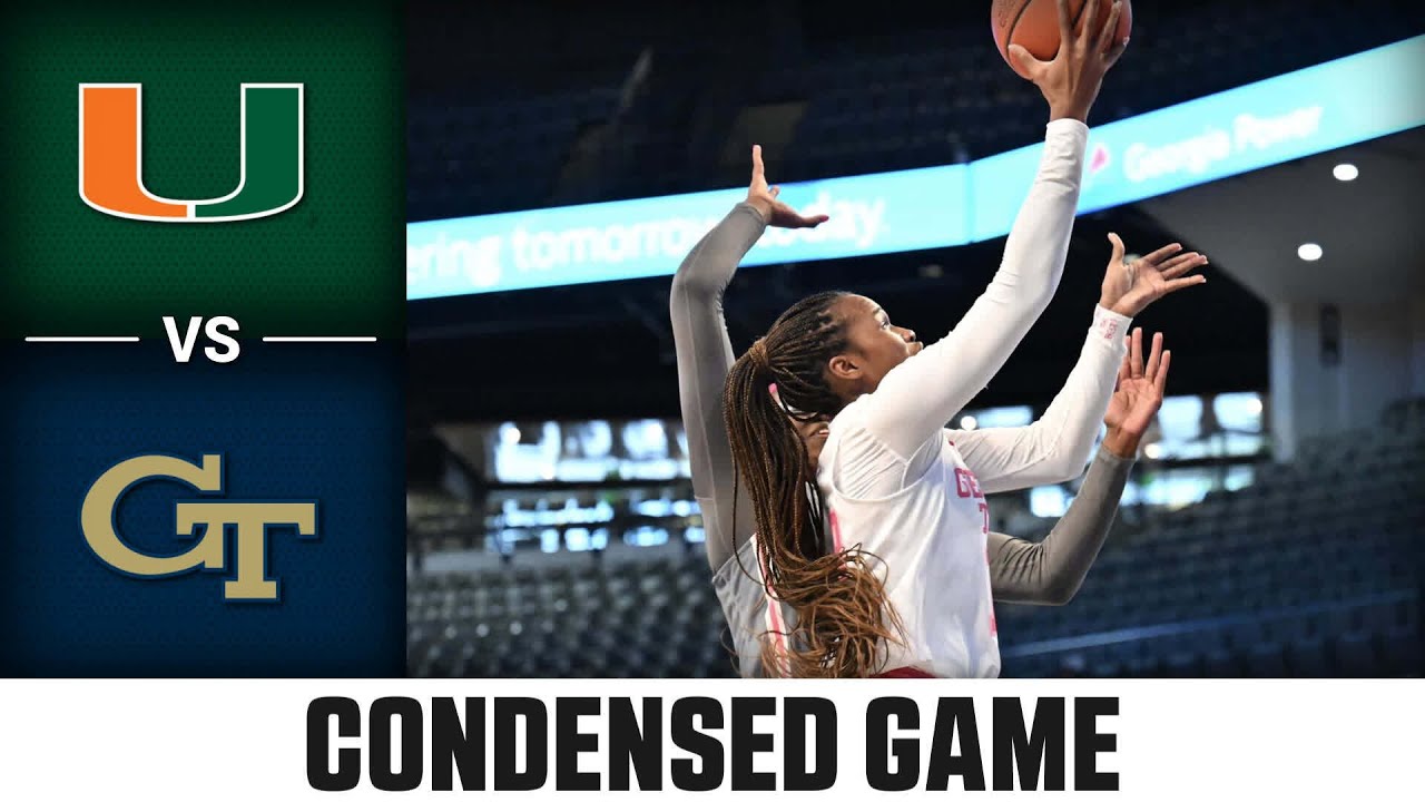 Miami vs. Georgia Tech Condensed Game | 2023-24 ACC Women’s Basketball