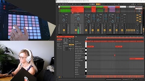 Tutorial - setup and play the drum rack instrument in Ableton Live session view and with Push 2