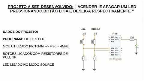 Assembly para PIC - Acender e apagar LED com botões - KTechLab