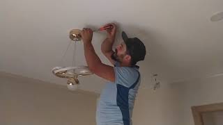 أسهل طريقة لتركيب الثريا  في سقف جبس بوردThe easiest way to install a chandelier in a gypsum board