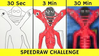Details Drawing SPLIT ANGUISH in 30 sec, 3 min, and 30 min | The Parallel Analog Horror | Fendraw Update