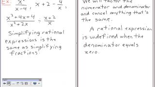 MCR3U - Simplifying Rational Expressions - Part 1 of 3