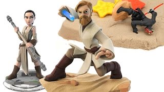 Disney Star Wars Darth Maul throws Rey & Obi Wan on a deserted planet & Learn Colors & Numbers!