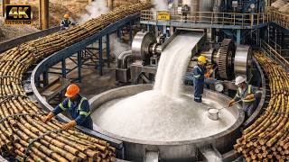 Inside a Massive Sugar Factory: From Thick Raw Sugarcane to Refined White Sugar
