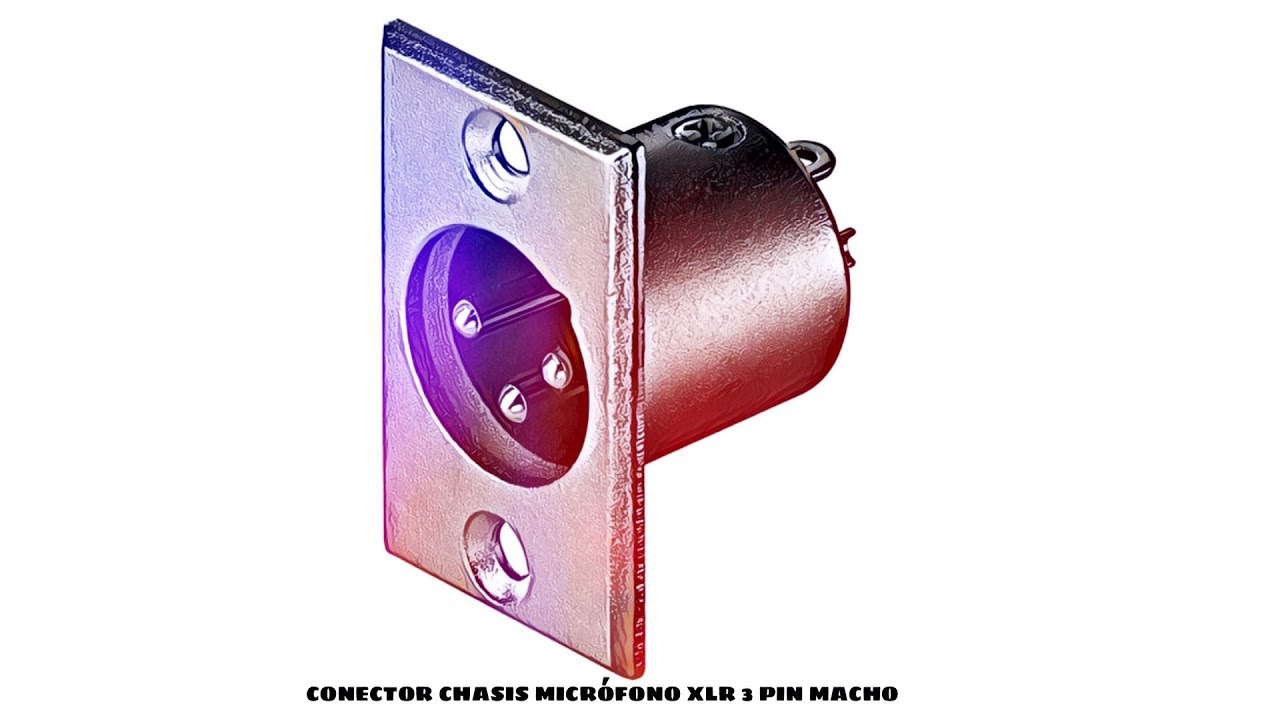 Conector chasis microfono XLR 3 pin macho Gris distribuido por CABLEPELADO ®