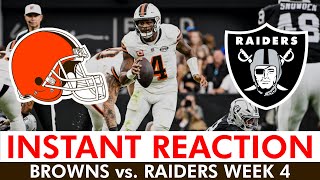 Browns vs. Raiders INSTANT REACTION: Defense To Blame Deshaun Watson Highlights + Injury News