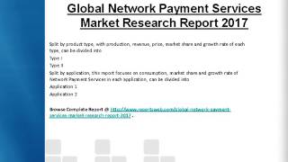 2017 Analysis: Network Payment Services Market Report