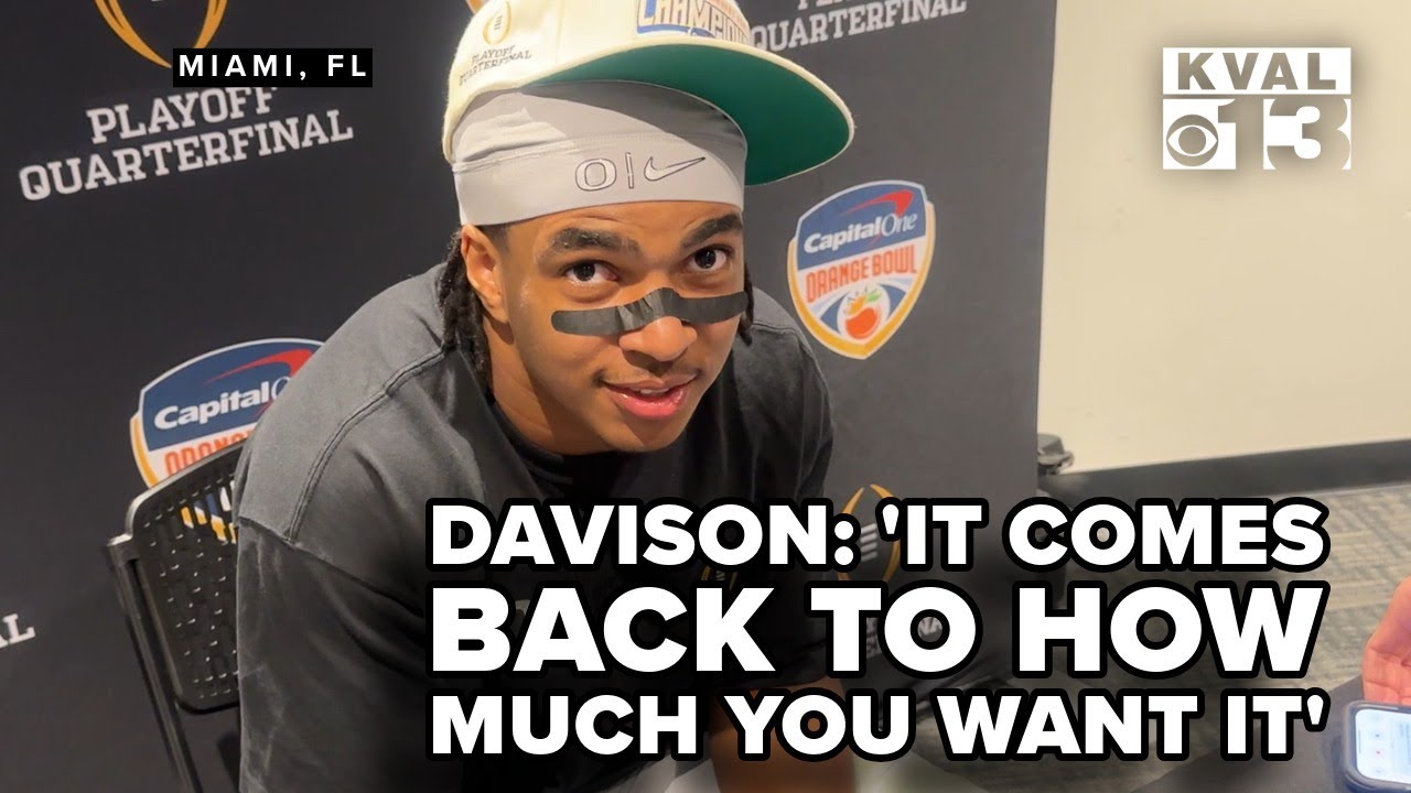Ducks running back Jordon Davison on Oregon's Orange Bowl win