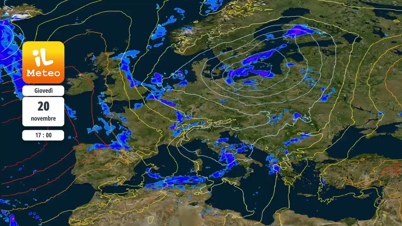 Mercoledì 19 novembre 2025 Previsioni meteo Italia di domani