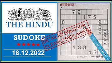 How to Solve 5 Star Hindu  Sudoku Dec 16,  2022 -  Step By Step Solution