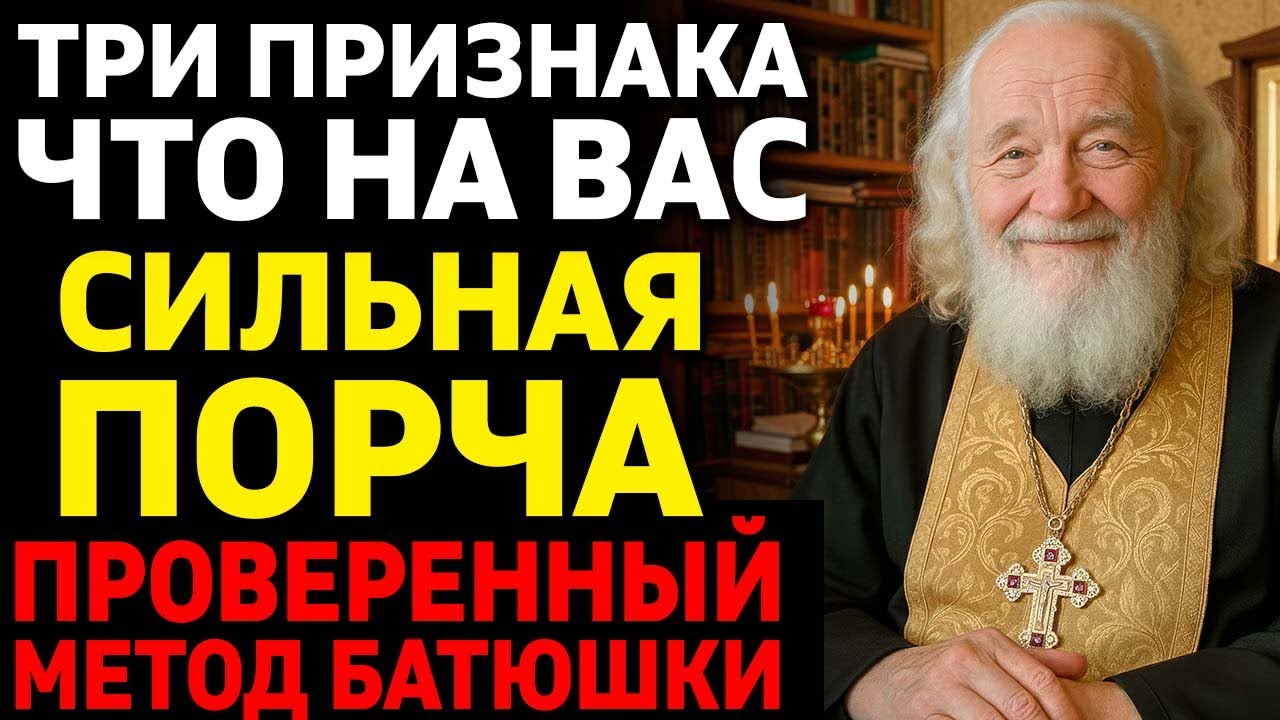 Три признака, что на вас сильная порча! Проверенный метод батюшки!