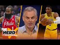 Harden scores 26 points in 76ers home debut, Russ is not a winning player — Colin | NBA | THE HERD
