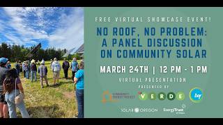 No Roof, No Problem: A Panel Discussion on Community Solar