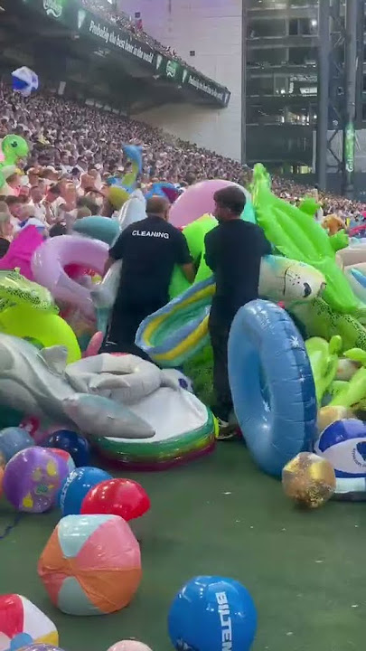 Every last game of the season, we throw inflatable beach toys to wish the players and fans a good ho