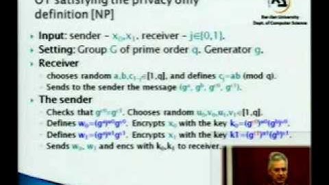 Secure Computation: Oblivious Tansfer