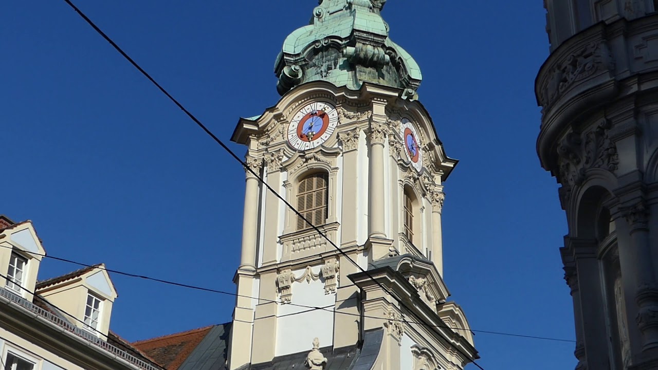 Graz (A-St) Propstei und Stadtpfarrkirche zum hl. Blut Vollgeläute (Sonntagseinläuten)