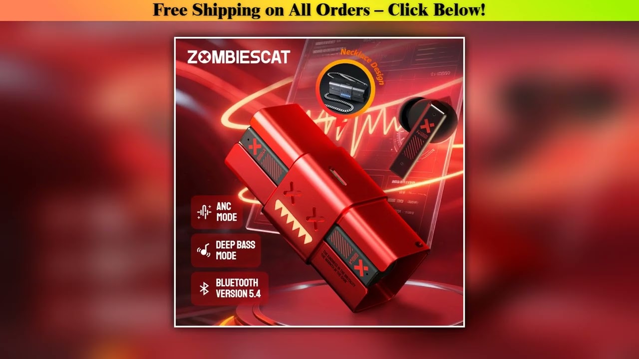Zombie Cat 45dB ANC Bluetooth Earphone Deep Bass Active Noise Reduction Headphones Sport Bluetooth