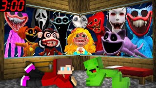 JJ and Mikey HIDE From ALL SCARY MONSTERS KRASUE MISS DELIGHT CatNap Poppy Playtime Minecraft Maizen