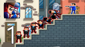 Mr Bullet 3D - Gameplay Walkthrough Part 1 Chapter 1 (IOS,Android) | Stick Crazee