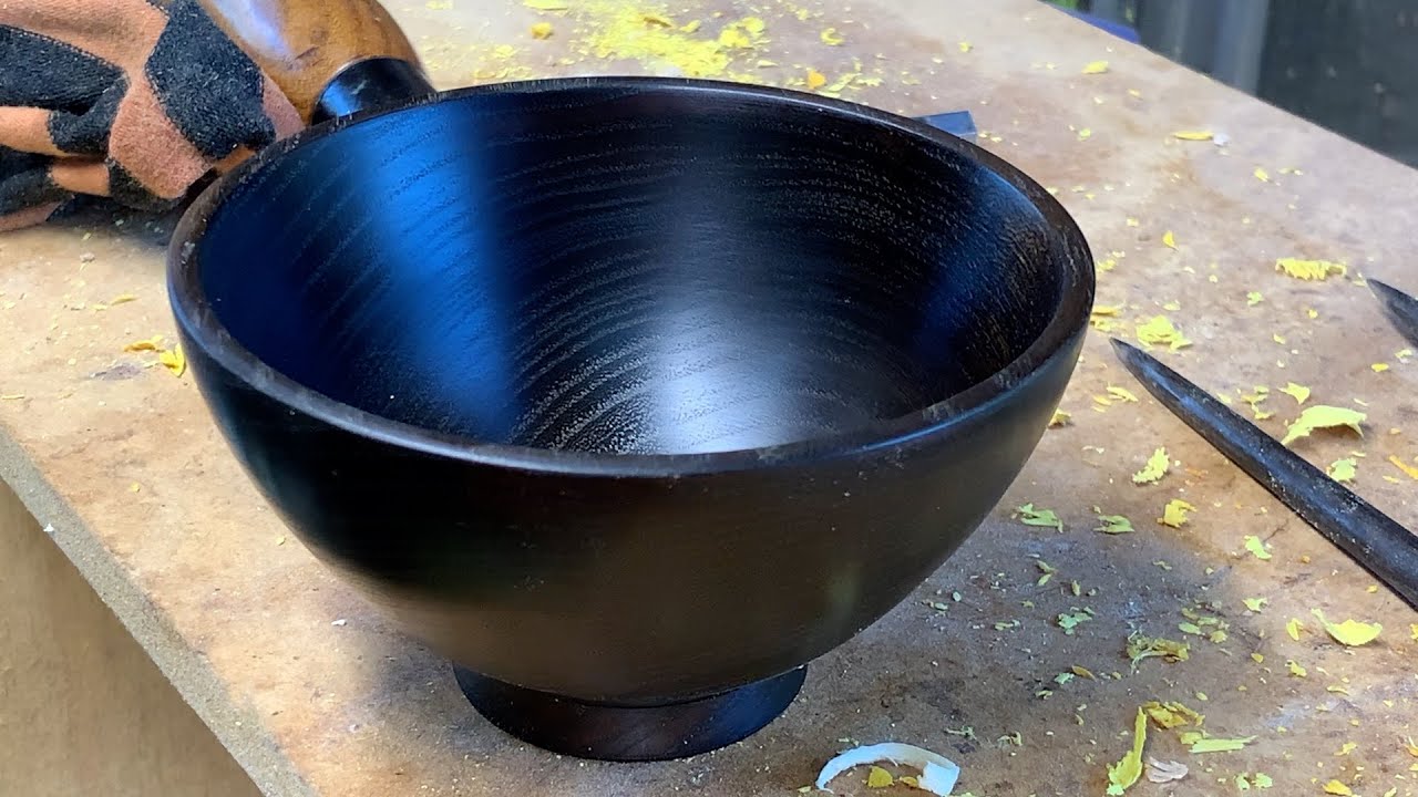 Richard Raffan turns and ebonizes osage orange.