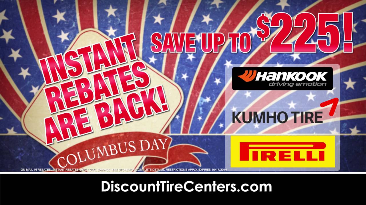 Discount Tire Centers Instant Rebates are Back! YouTube