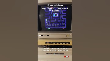 Pac-Man on TRS-80 coco3 #retrogaming #8bitcomputer #coco3 #trs80