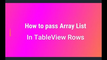 Part 11 - Swift - English - How to pass array list  in TableView Rows