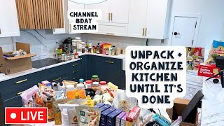 🔴 Live:  All Day Kitchen Unpacking + Organizing  (until its done)