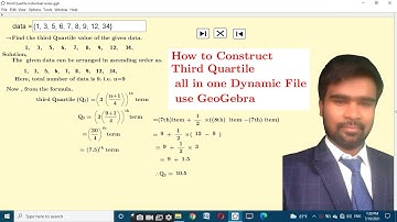 How to Construct Third quartile in Individual series all in one Dynamic File use GeoGebra in Hindi