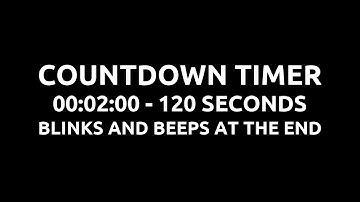 120 seconds (2 minutes) Countdown Timer beeping and blinking at the end